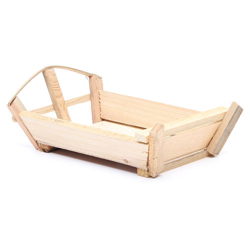 Nativity accessory, cradle in wood for Baby Jesus 10x22x13cm 2