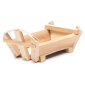 Nativity accessory, cradle in wood for Baby Jesus 8x14x9cm