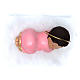 Sleeping Baby Jesus with halo 7,5 cm in resin, pink s3