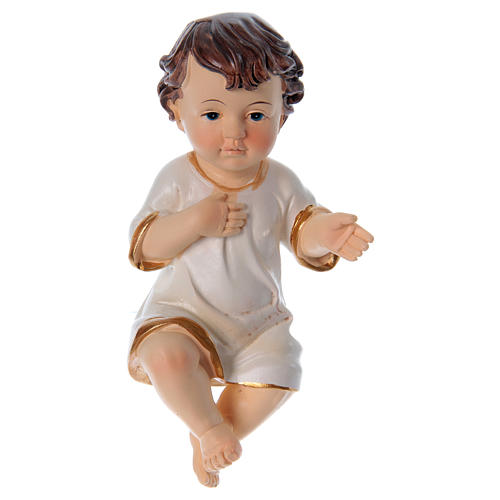 Baby Jesus with white clothes in resin real height 10 cm 1