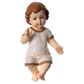 Statue Gesù Bambino: Bambinello benedicente con veste ornata h 30 cm Statue Gesù Bambino: Bambinello benedicente con veste ornata h 30 cm