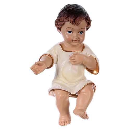 Menino Jesus bebé vestes brancas 10,5 cm altura resina 1