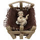 Gesù Bambino resina con culla legno 25 cm (h reale) s1