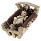 Baby Jesus in resin with wooden cradle 16.5 cm (real height) s3