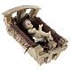Baby Jesus in wood manger, resin 16 cm (real h) s4
