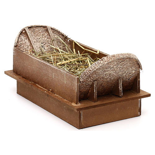 Manger in wood and straw, 20 cm nativity 3