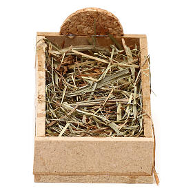 Manger in wood and straw, for 10 cm Baby Jesus