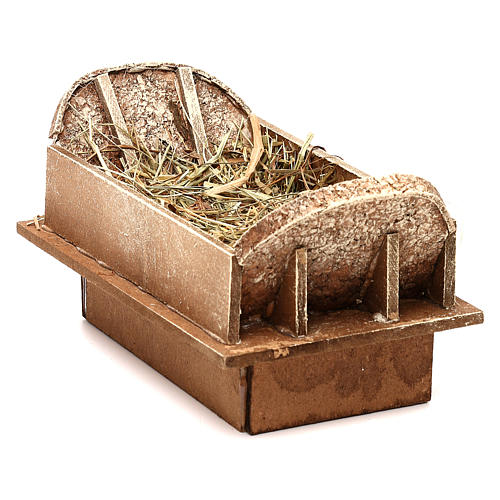 Manger in wood and straw, for 16-18 cm nativity set 3