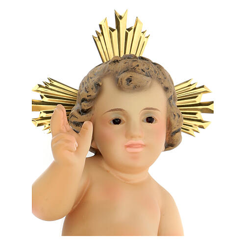 Statue Jesuskind aus Holzzellstoff mit Gold, 20 cm 2