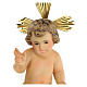 Enfant Jésus santon pâte à bois robe dorée 20 cm fin. élégante s3