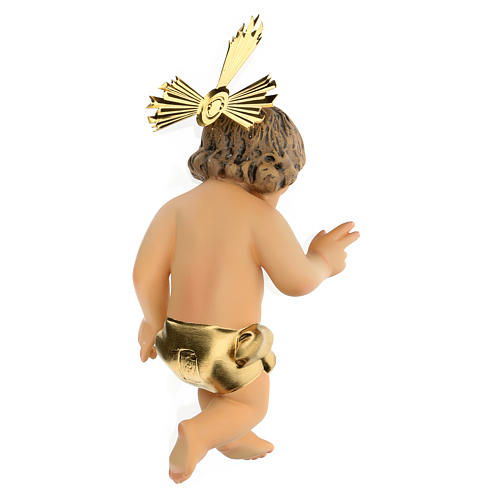 Baby Jesus with rays in wood paste, 8 inches elegant finish 4