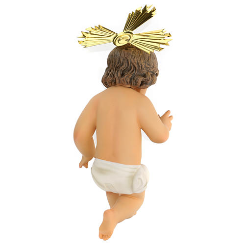 Gesù bambino statua pasta legno veste panna 30 cm dec. elegante 4