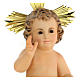 Gesù bambino statua pasta legno veste panna 30 cm dec. elegante s2
