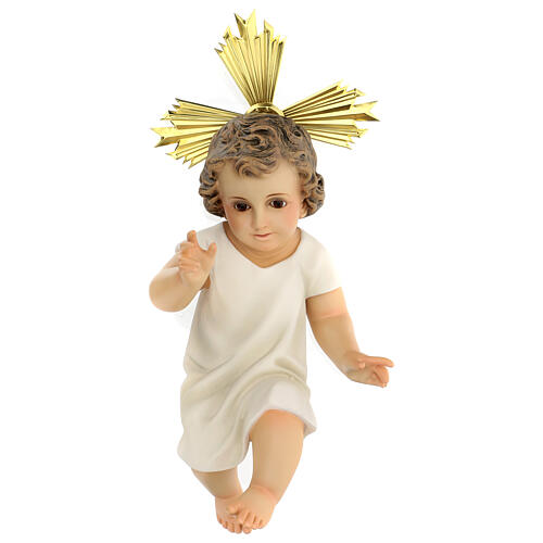 Statue Jesuskind aus Holzzellstoff mit goldenen Details, 35 cm 1