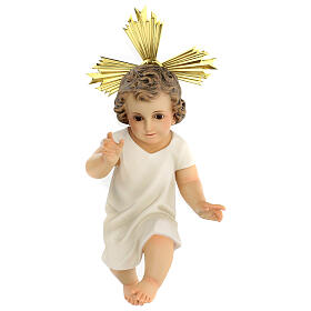 Dzieciątko Jezus szata kremowa figura ze ścieru drzewnego 35 cm dek. elegancka