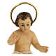 STOCK Baby Jesus with halo in wood paste real h 10 cm s2