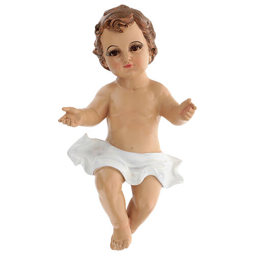 Baby Jesus figurine GLASS EYES 34 cm painted resin 1