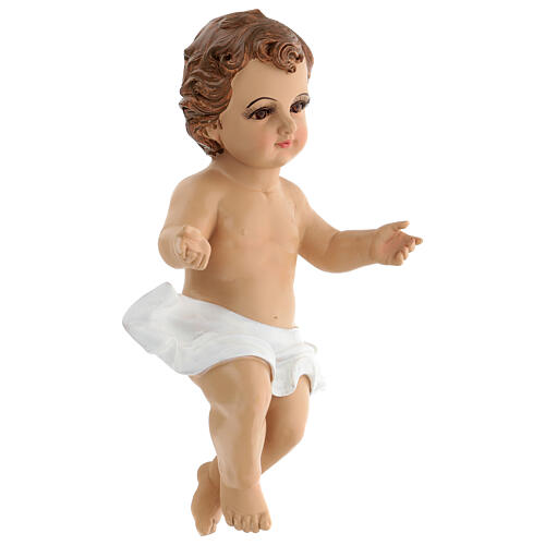 Baby Jesus figurine GLASS EYES 34 cm painted resin 3