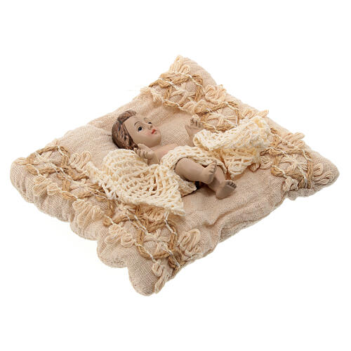 Infant Jesus, Shabby Chic figurine of resin and fabric, 10 cm 4