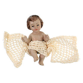 Baby Jesus figurine 10 cm resin cloth shabby chic