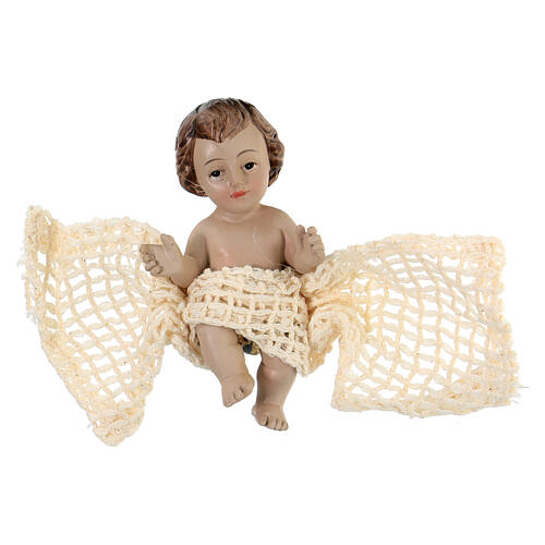 Baby Jesus figurine 10 cm resin cloth shabby chic 2