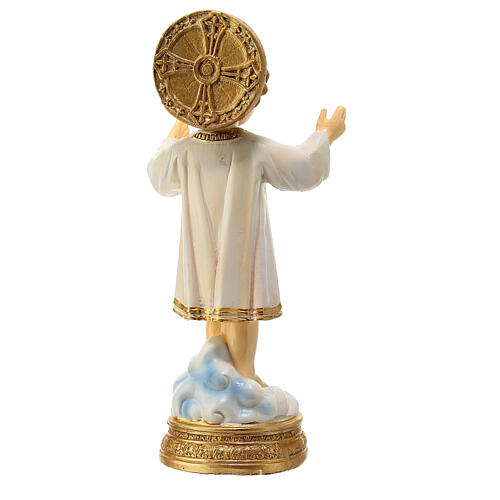 Niño Jesús sobre nube 12 cm resina coloreada 4