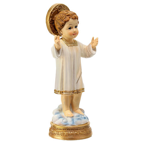 Figurine 3D Enfant Jésus en céramique blanche et dorée 2,75 x 2 1