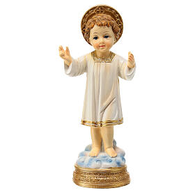 Child Jesus figurine on cloud 12 cm colored resin