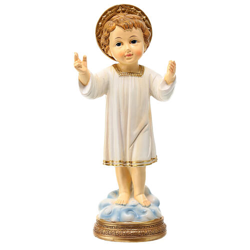 Niño Jesús sobre nube 20 cm resina coloreada 1