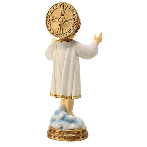 Niño Jesús sobre nube 20 cm resina coloreada 5