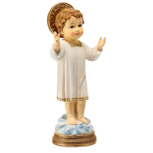 Bambino Gesù su nuvola 20 cm resina colorata 4
