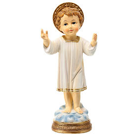 Child Jesus statue on cloud 20 cm colored resin