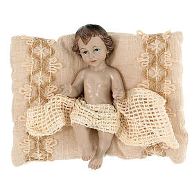 Baby Jesus figurine 15 cm resin cloth shabby chic