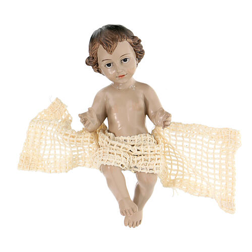 Baby Jesus figurine 15 cm resin cloth shabby chic 2