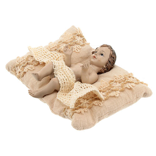 Baby Jesus figurine 15 cm resin cloth shabby chic 3