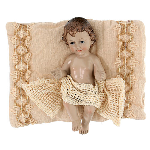 Baby Jesus nativity figurine 18 cm resin cloth 1