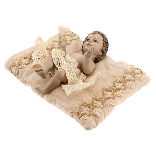 Baby Jesus nativity figurine 18 cm resin cloth 3