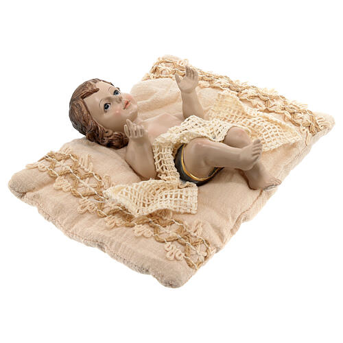 Baby Jesus nativity figurine 18 cm resin cloth 4