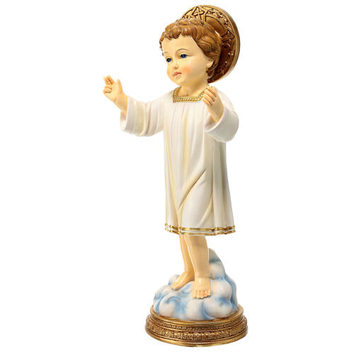 Bambino Gesù su nuvola 30 cm resina colorata 3