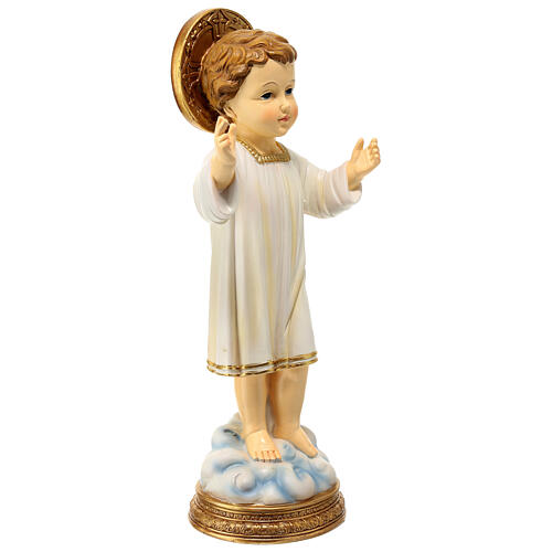 Bambino Gesù su nuvola 30 cm resina colorata 5