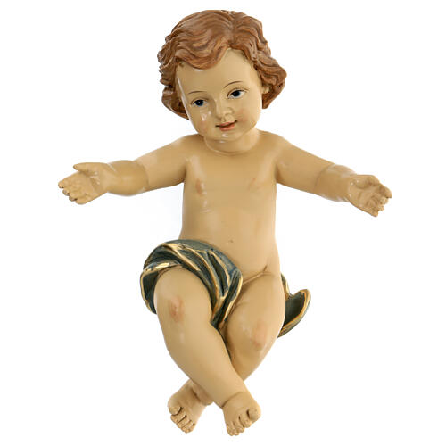 Gesù Bambino culla resina presepe 30 cm 4