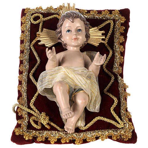 Infant Jesus on a pillow, resin, 20x10x10 cm 4