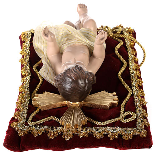 Gesù Bambino resina cuscino 20x10x10 cm 6
