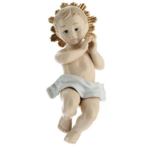 Painted porcelain statue of the Infant Jésus h 20 cm 1