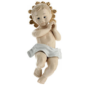 Statue Enfant Jésus porcelaine colorée h 20 cm