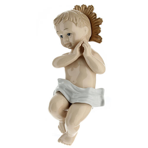 Statua Gesù Bambino porcellana colorata h 20 cm 3