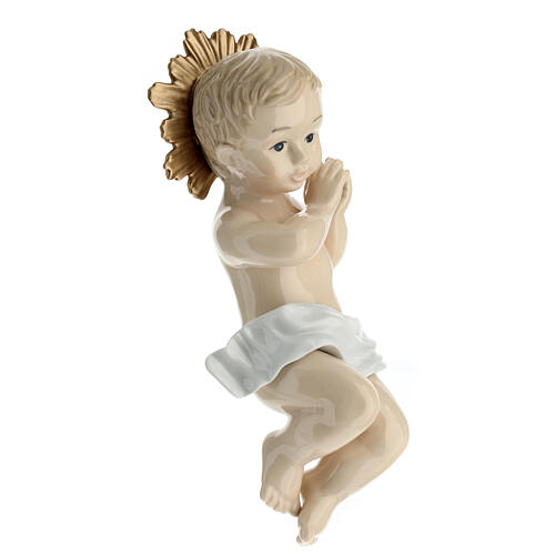 Statua Gesù Bambino porcellana colorata h 20 cm 4