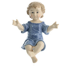 Baby Jesus statue in colored porcelain Navel 15 cm
