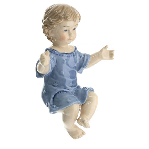 Baby Jesus statue in colored porcelain Navel 15 cm 3