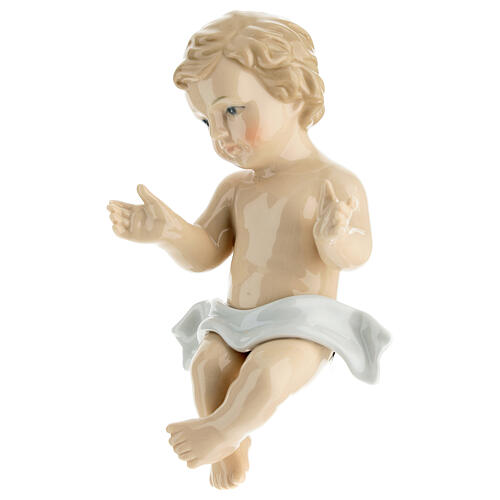 Statua Gesù Bambino porcellana colorata 15x10 cm 2